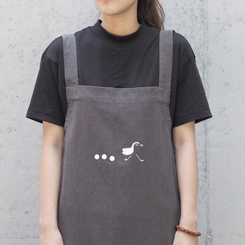 [Funny] White-bellied crake cotton and Linen work apron - Other - Cotton & Hemp Gray