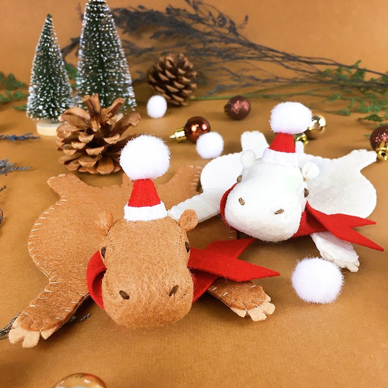 【クリスマスギフトボックス】クリスマスラッキーバッグ-カバコースターキャラメルとマシュマロ2個 - コースター - ポリエステル 多色