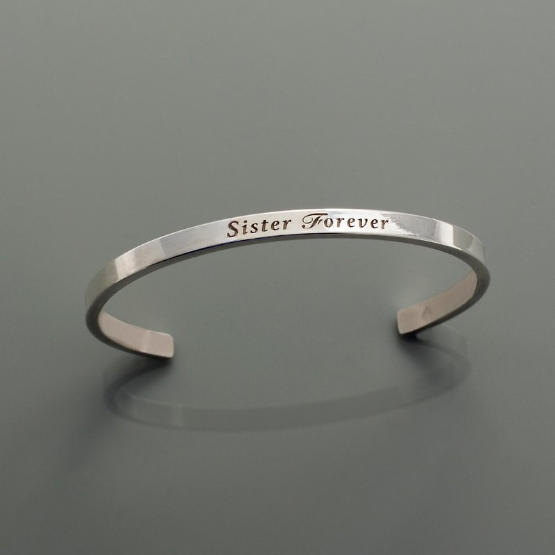 Frankness | 925 Sterling Silver Girls Engraved Bangle - Bracelets - Other Metals Silver