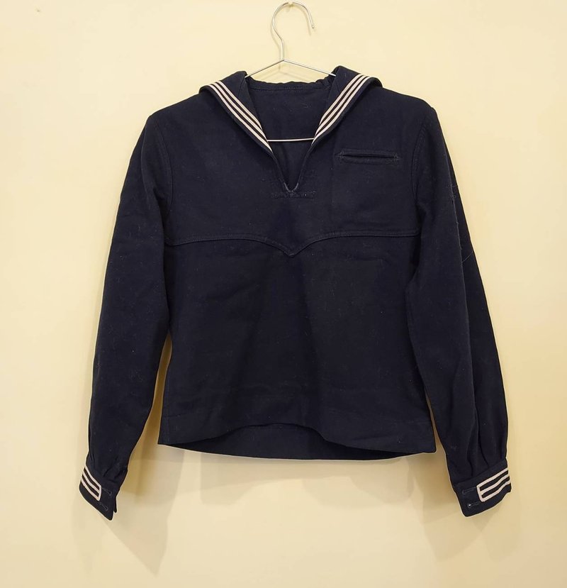 Vintage U.S. Navy public-issue dark blue wool sailor uniform pullover jacket E style without armbands - เสื้อโค้ทผู้ชาย - ขนแกะ สีน้ำเงิน