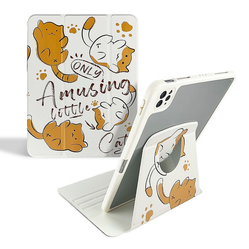 Lazy Cat Can Rotate Vertical Screen iPad Case - Tablet & Laptop Cases - Other Materials 