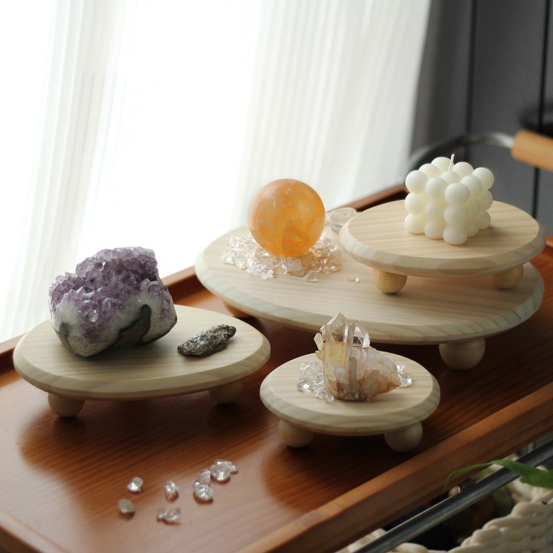 / 溪水裡的石子 /  實木展示盤4入組 - 擺飾/家飾品 - 木頭 