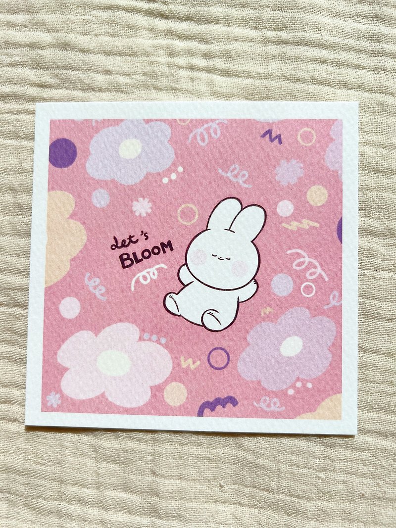Let s bloom - Square Postcard - Cards & Postcards - Paper Pink