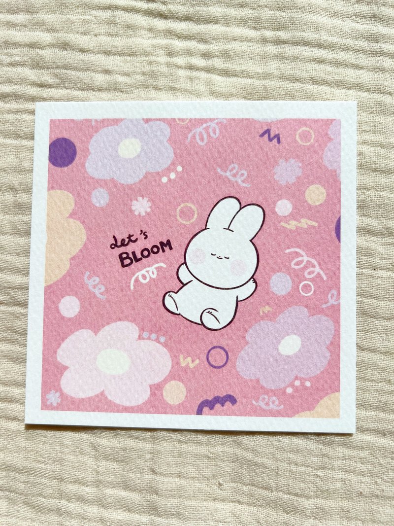 Let s bloom - Square Postcard - Cards & Postcards - Paper Pink