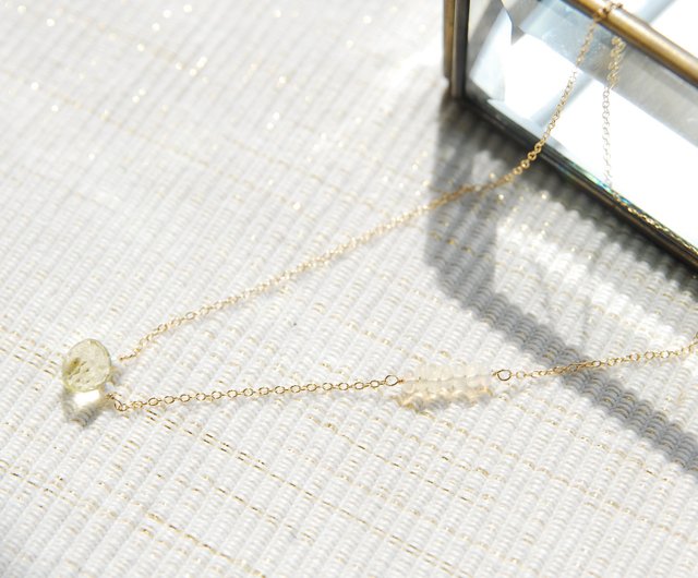 Lemon Quartz Spring Necklace (14kgf) - 設計館Ayako's 項鍊- Pinkoi