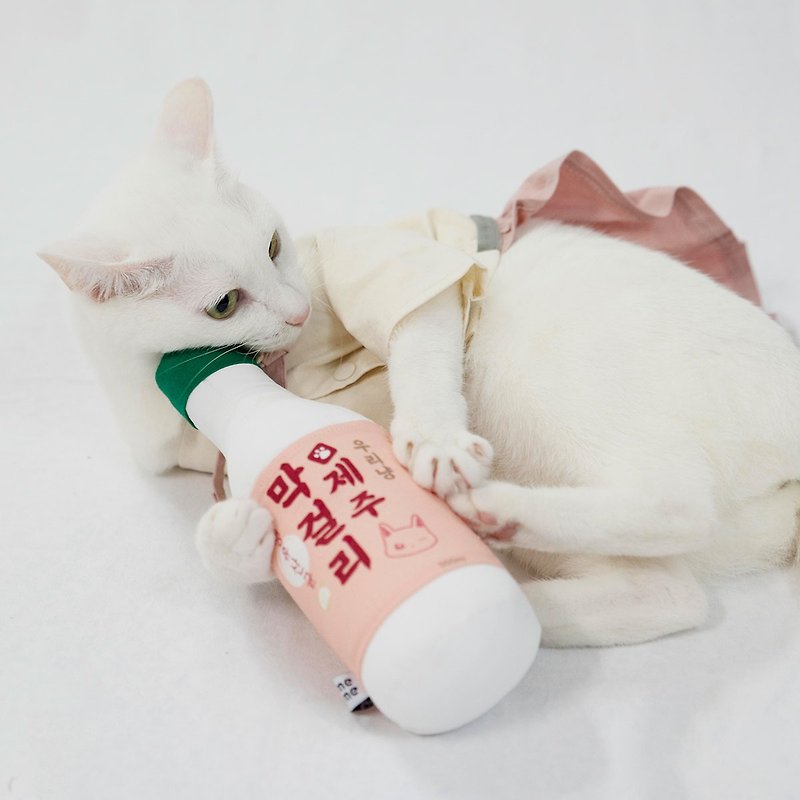 【お中元 2個セットで40%OFF】韓国リメトメ猫の嗅ぎおもちゃ-マッコリ - おもちゃ - コットン・麻 ピンク
