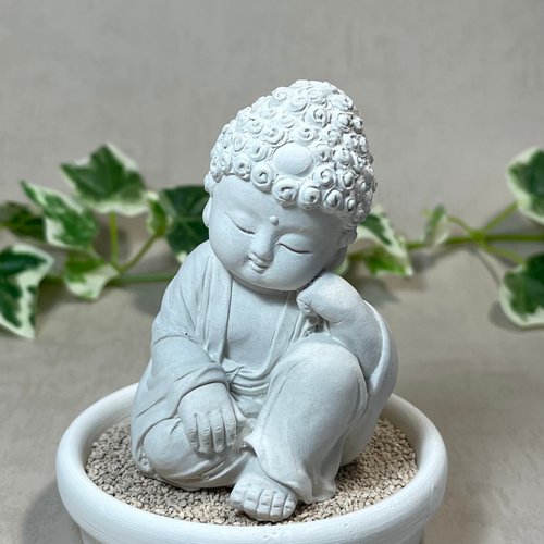 Buddha statue decoration, pure mind, auspicious small Buddha, enlightenment  small plate set, Buddha doll, incense diffuser