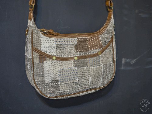 HEYOU Art&Craft Department Easy Hobo Bag 隨身包 - Boro Patch Brown 襤褸拼布棕