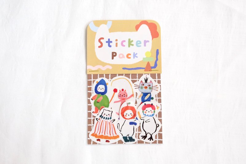 Happy Party Mishima Cat Sticker Set - Stickers - Paper Multicolor