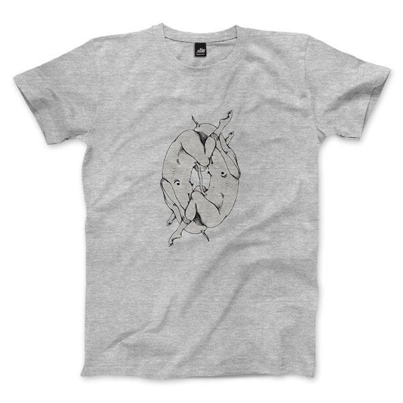 Symbiosis - dark gray Linen- neutral T-shirt - Men's T-Shirts & Tops - Cotton & Hemp Gray