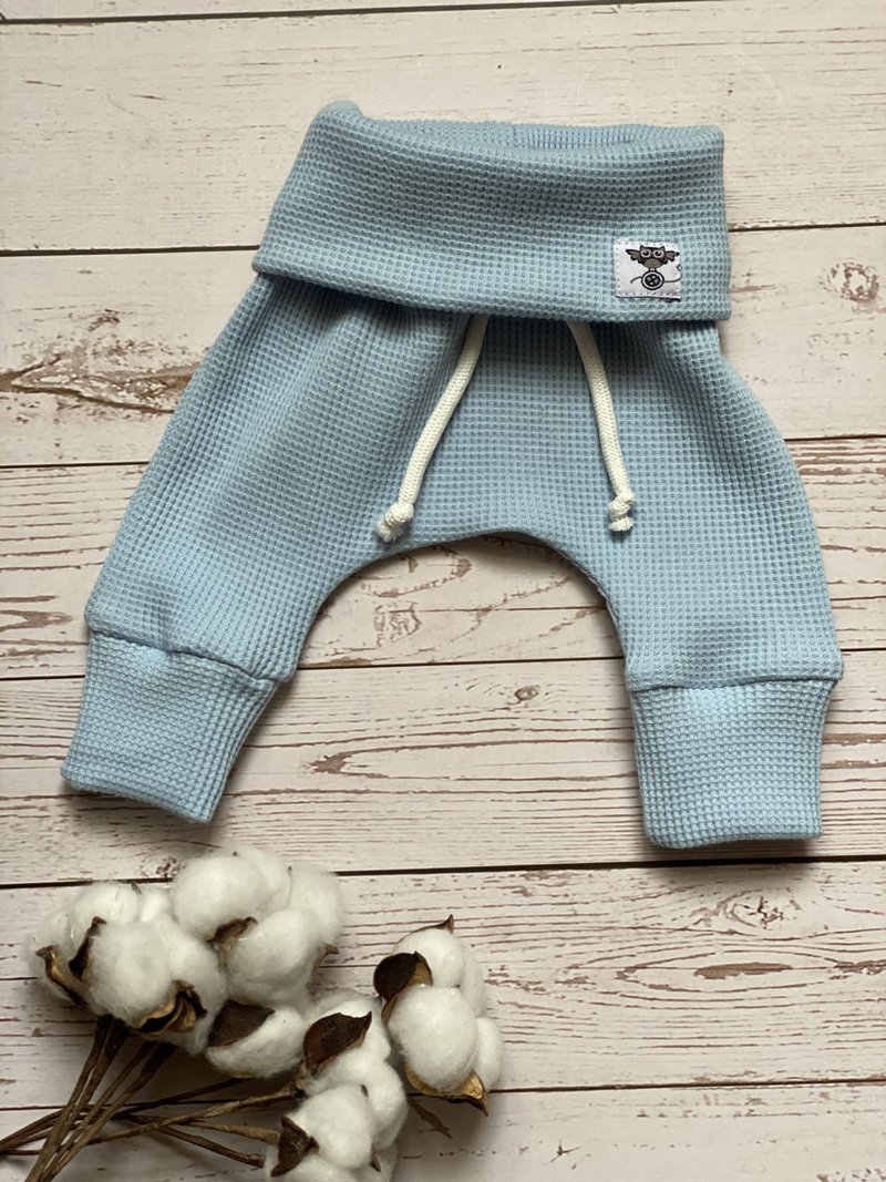 Baby pants baby leggings boho baby clothes organic cotton pants for boy or girl - Pants - Cotton & Hemp Blue