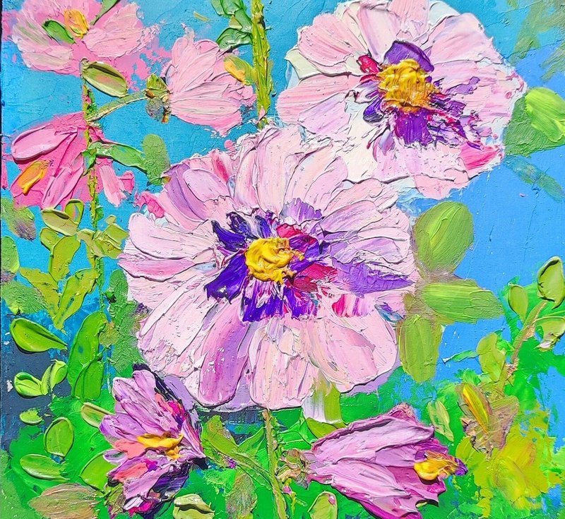 Floral Painting Flowers Original Art Still Life Art Floral Artwork - 插畫/繪畫/書法 - 其他材質 