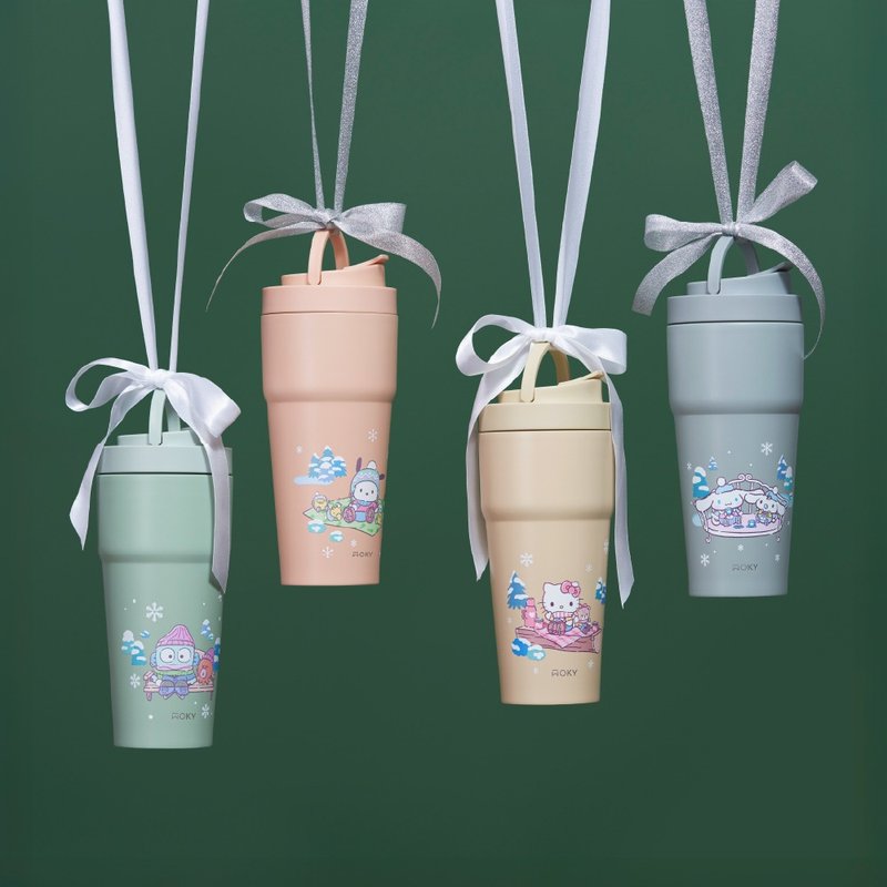 【WOKY沃廚】WOKY x SANRIO 渾圓杯 雙層陶瓷 750ml-附矽膠粗吸管 - 保溫瓶/保溫杯 - 其他金屬 