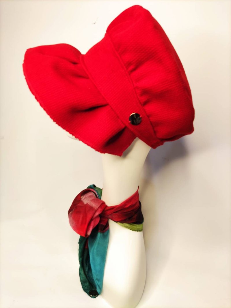 棉．麻 帽子 紅色 - Don-Ya Mi Fashion法式小紅帽 馬芬帽 訂製帽-訂製款