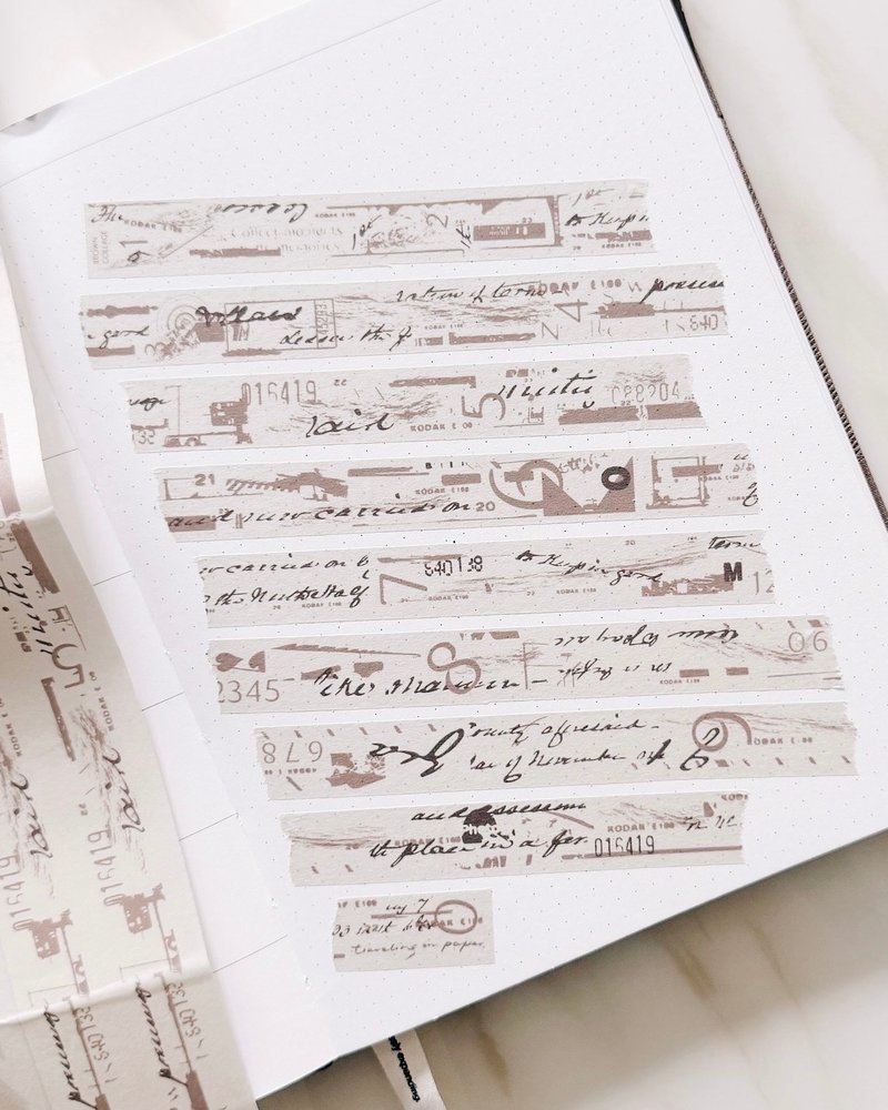 Brown Collage・15mm 和紙膠帶・Washi tape - 紙膠帶/和紙/PET - 紙 