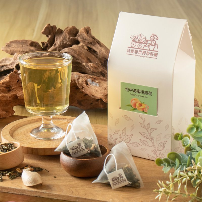 Wotis World Tea Estate - Mediterranean Peach Green Tea 20 pieces - Tea - Plants & Flowers Khaki