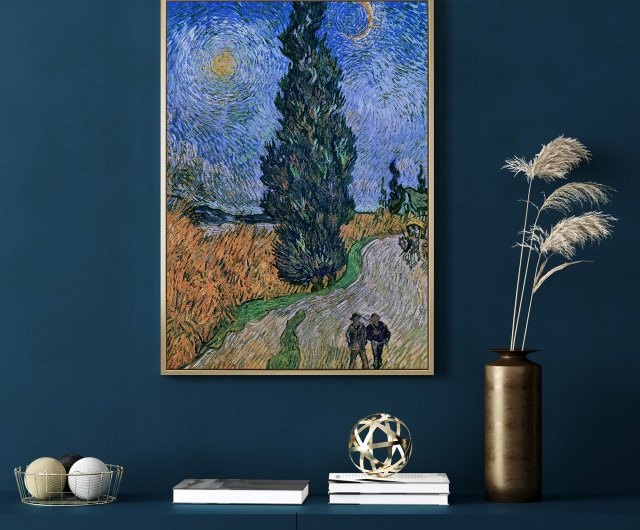 ゴッホ連作絵画/油絵イラスト/美術イラスト/装飾画/横長画
