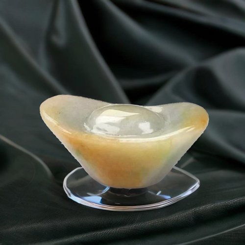 瓔珞珠寶盒 E.L.Jewelry Box 飄黃翡翡翠元寶 | 天然緬甸玉A貨翡翠 | 送禮