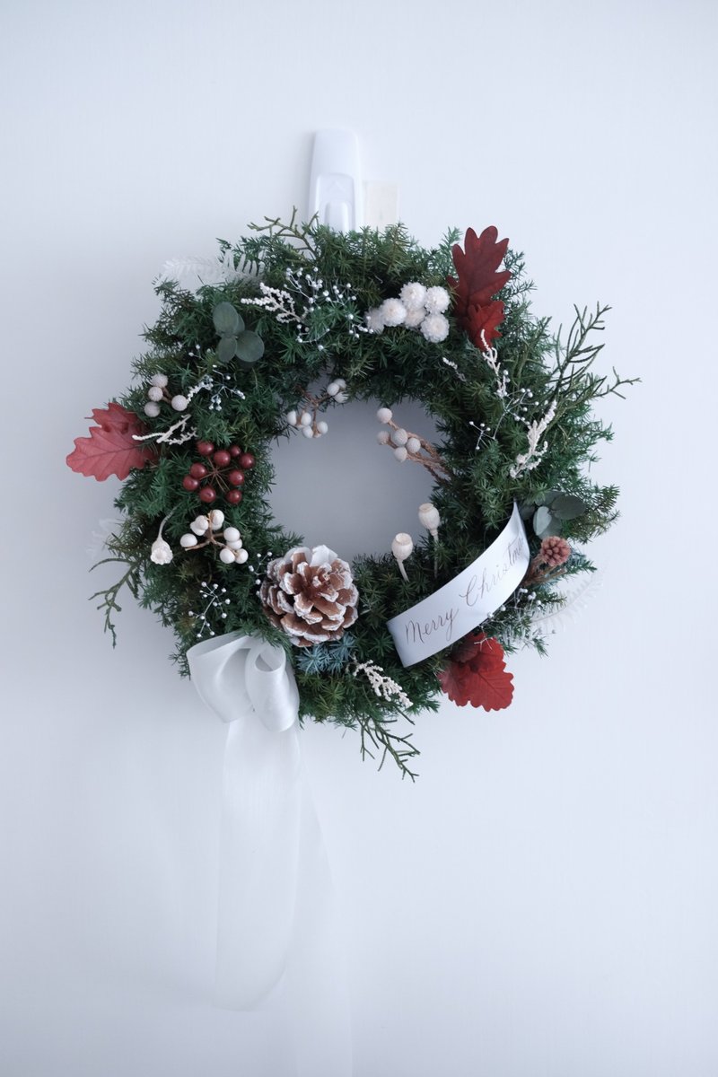 Mild and warm red Christmas wreath, everlasting wreath, Christmas gift, Christmas exchange gift - Dried Flowers & Bouquets - Plants & Flowers Green