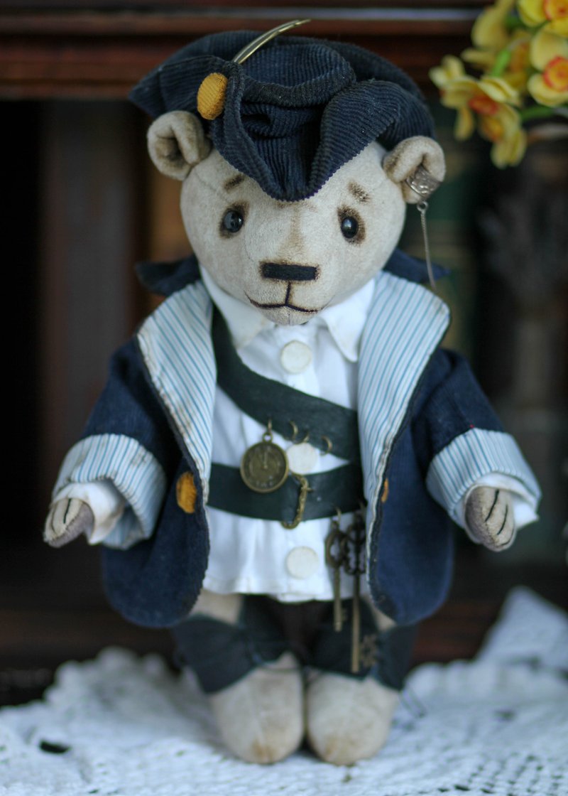 Handmade Collectible Teddy Bear OOAK plushinnes toy gift home decor art DIY手工 - ตุ๊กตา - วัสดุอื่นๆ หลากหลายสี
