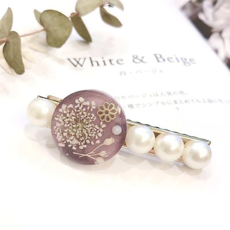 PUREST HOME Japanese resin flower language pearl hand-made hairpin / Encounter no beauty - Hair Accessories - Other Materials 