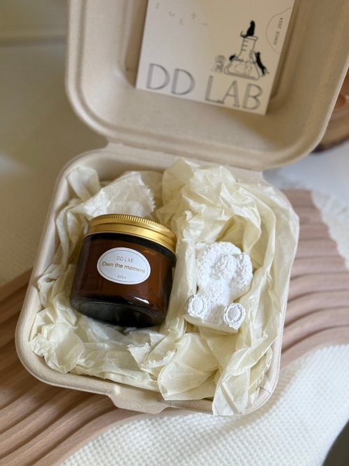 DDLAB Scent 蒂蒂香氛實驗室 生日禮物 婚禮小物 居家香氛 獨家香氛蠟燭 贈 熊熊擴香石