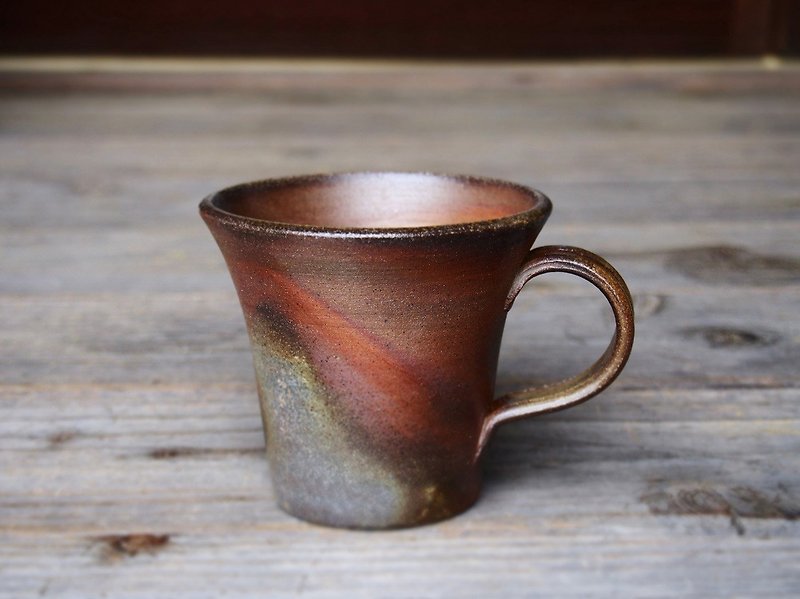 Bizen coffee cup (middle) c1 - 051 - แก้วมัค/แก้วกาแฟ - ดินเผา สีนำ้ตาล