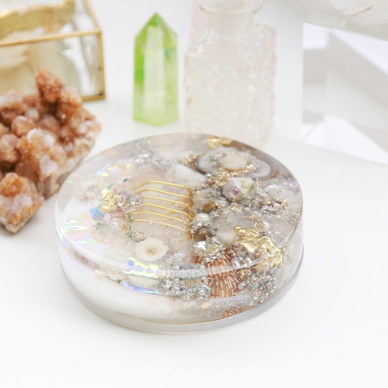 12.5cm Orgonite Charging Plate ~ Snow White - Items for Display - Crystal White