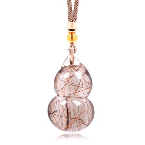 正佳珠寶 Gemsrich Jewelry 【正佳珠寶】銅鈦晶 頂級冰透葫蘆 56.8g 銅鈦晶吊墜 可調式棉繩
