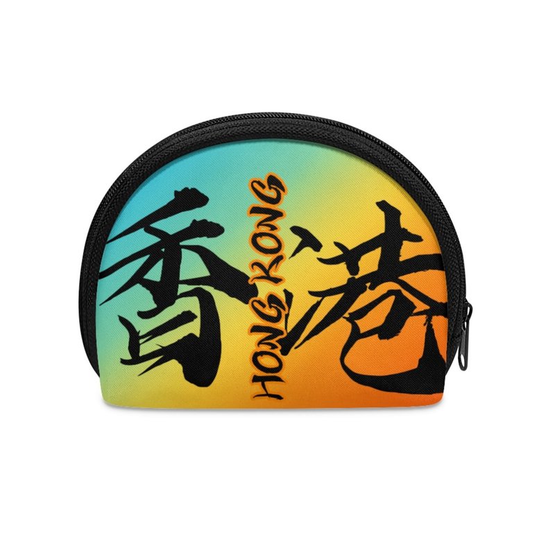 【香港(藍橙色)】貝殼型散紙包 - 零錢包/小錢包 - 尼龍 黑色