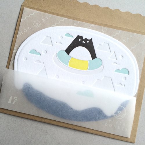 Factory12 [手工凸版印刷] Paper Donuts 甜甜圈卡片-南極冰山口味