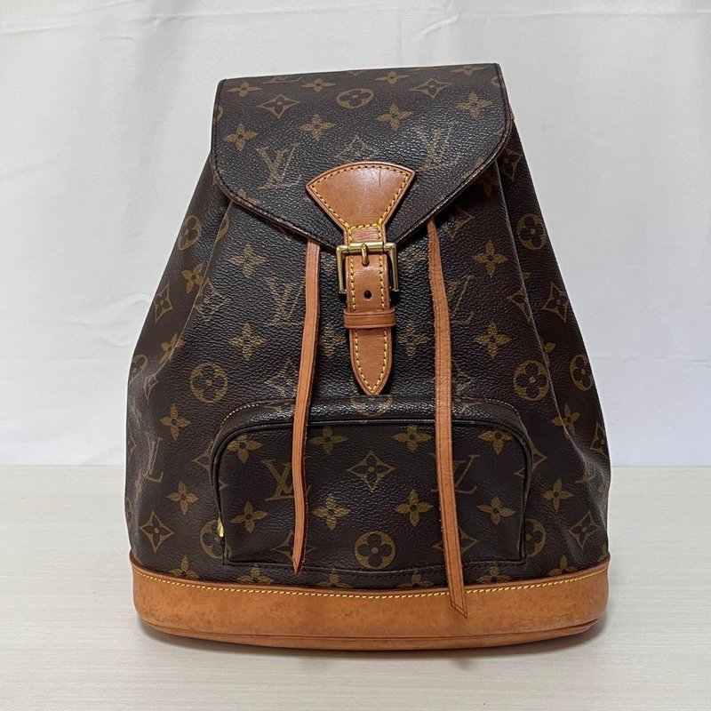 本物 Louis Vuitton ルイヴィトン モンスリMM バックパック リュック モノグラム PVC レザー M51136 中古 - 後背包/背包/書包 - 其他材質 咖啡色