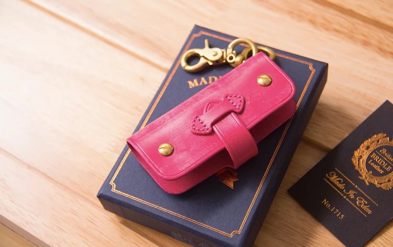 Key Purse|Key Chain|Key Wallet|Key Case|British Bridle Leather|Genuine Leather - Keychains - Genuine Leather Red