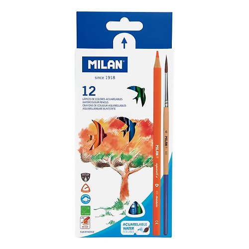 MILAN 西班牙百年經典文具 MILAN水溶性色鉛筆12色