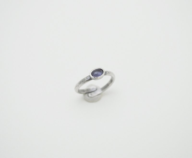 Simple small stone-Iolite‧Silver Ring - แหวนทั่วไป - เงินแท้ สีน้ำเงิน