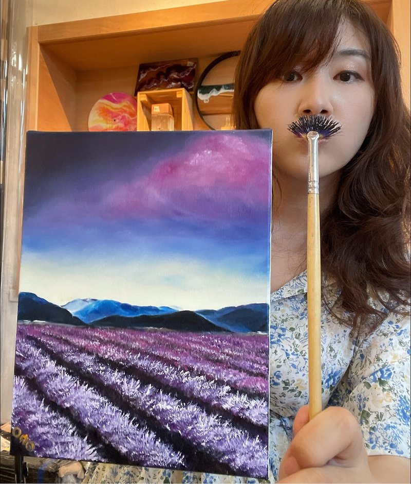 王咖咖 油畫-負片花田-5F NT.2000元 - 海報/掛畫/掛布 - 顏料 紫色