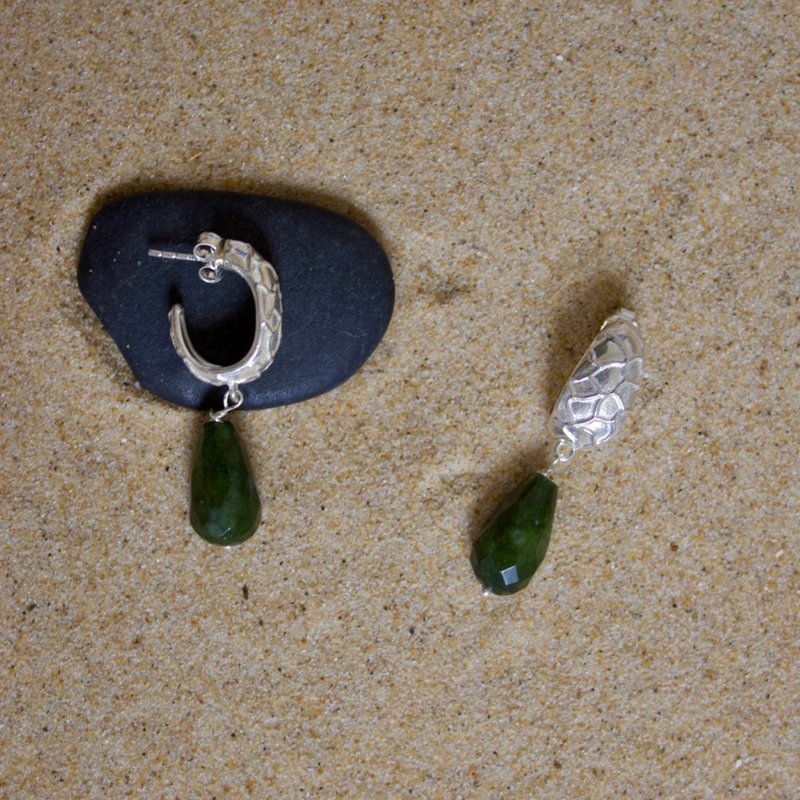 BOUCLES LA LAGUNE AGATE ARGENT 瑪瑙銀耳環 - 耳環/耳夾 - 寶石 