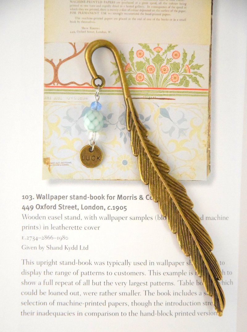 Mint Green Bead Handmade Bookmark - ที่คั่นหนังสือ - โลหะ 