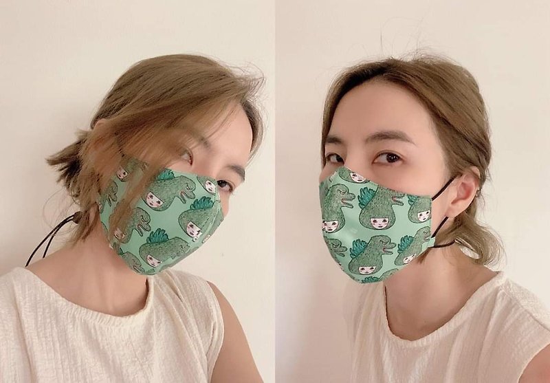 BANG!BANG! GODZILLA HEAD 3D Mask - 口罩/口罩收納套 - 其他材質 綠色