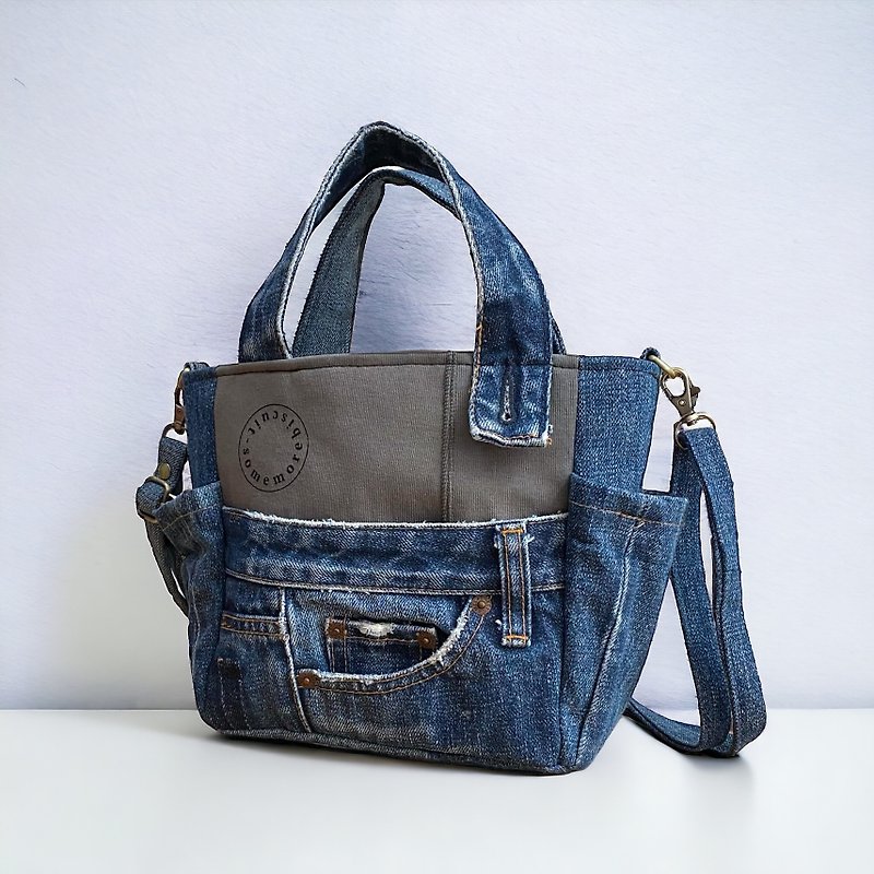 Side Pocket Mini Mini Shoulder & Tote Bag Sweat Olive - กระเป๋าถือ - ผ้าฝ้าย/ผ้าลินิน หลากหลายสี
