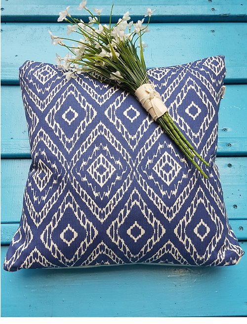 hazelnut 北歐款式特色民族風格藍色幾何圖案抱枕靠枕靠墊枕套