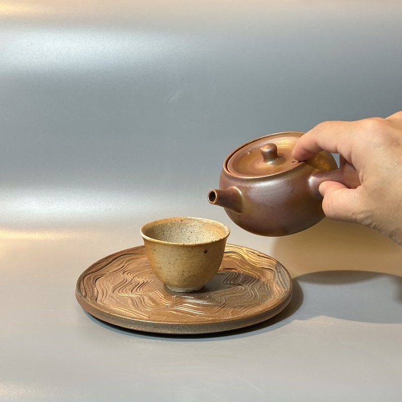 柴燒霧面玫瑰金側把茶壺 / 小平凡手作 - 茶壺/茶杯/茶具 - 陶 