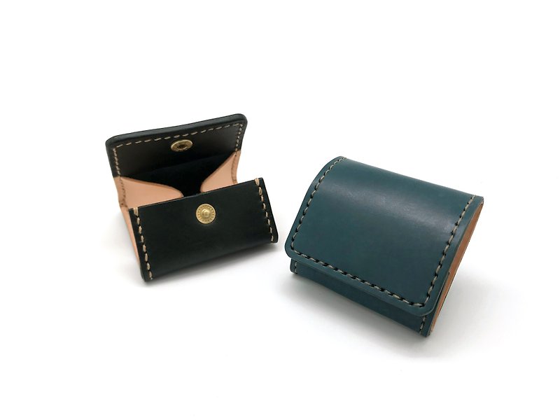 Leather Coin Purse (13 colors / engraving service) - Coin Purses - Genuine Leather Blue