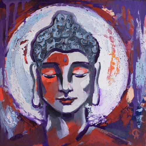 ARTbyAnnaSt 佛畫 冥想 原創藝術 精神藝術品 禪宗壁畫裝飾