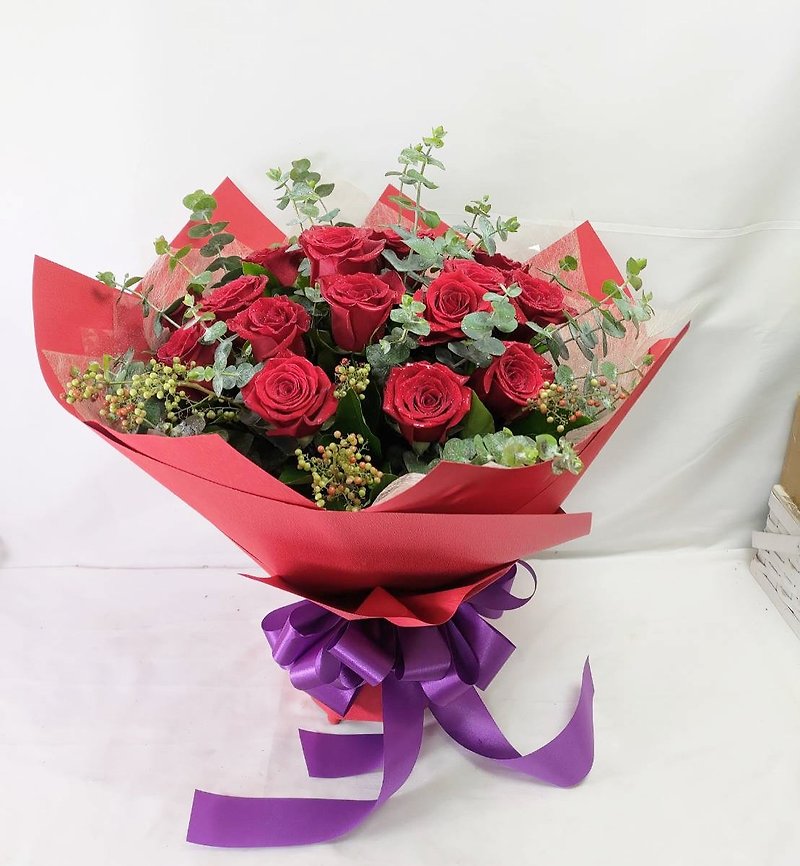 Valentine's Day Bouquet Red Roses Bouquet Free Shipping Dianhua Coupons Outside Taipei City - Dried Flowers & Bouquets - Plants & Flowers 