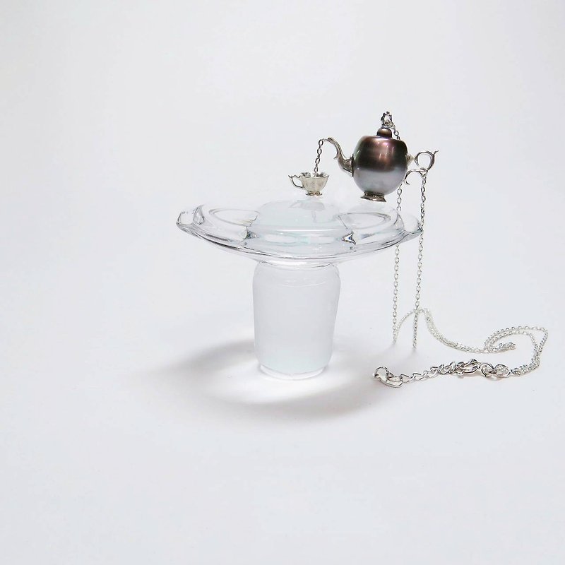 black Pearl teapot necklace - Necklaces - Pearl Purple