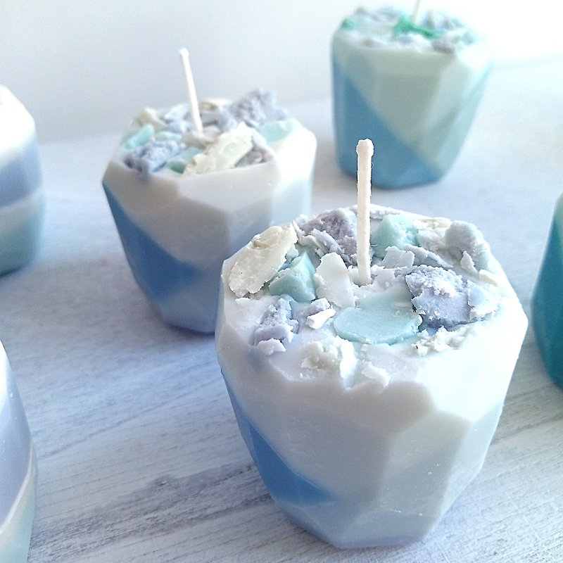 Stone | Natural Soywax Scented Candle | Anise | Birthday Gift - Candles & Candle Holders - Wax Blue