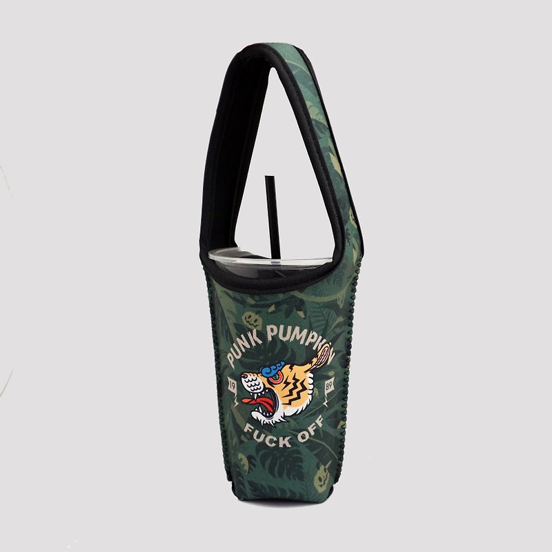 BLR 環保 飲料提袋 迷彩老虎 PunkPumpkin 聯名款 Ti 86 - 杯袋/飲料提袋 - 聚酯纖維 綠色