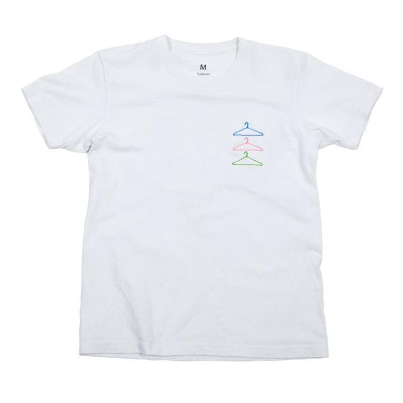 カラフルハンガーセット 刺繍Tシャツ　ユニセックスXS〜XLサイズ　Tcollector - Tシャツ - コットン・麻 ホワイト