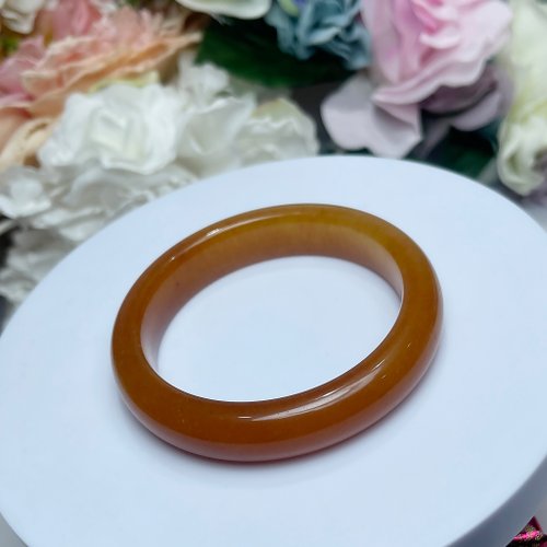 OLINA DESIGN歐林娜設計 NO.210 稀有高品質冰潤黃龍玉手鐲 平安鐲 內徑 56 MM 圈口 玉鐲